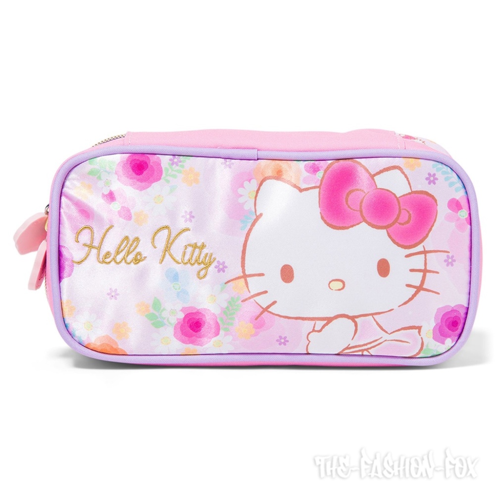 Sanrio Hello Kitty Flower Makeup Bag Cosmetic Case Pen Pencil Travel Pouch Japan